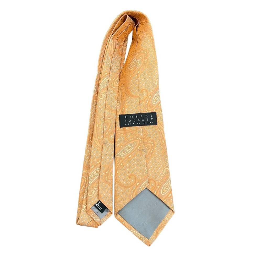 Robert Talbott Best of Class Gold/Brown Paisley Silk Tie - Picture 2 of 6
